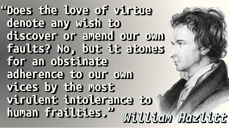 Quote with a portrait of William Hazlitt.