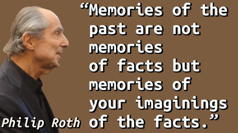 Quote with a picture of Philip Roth in 2013.