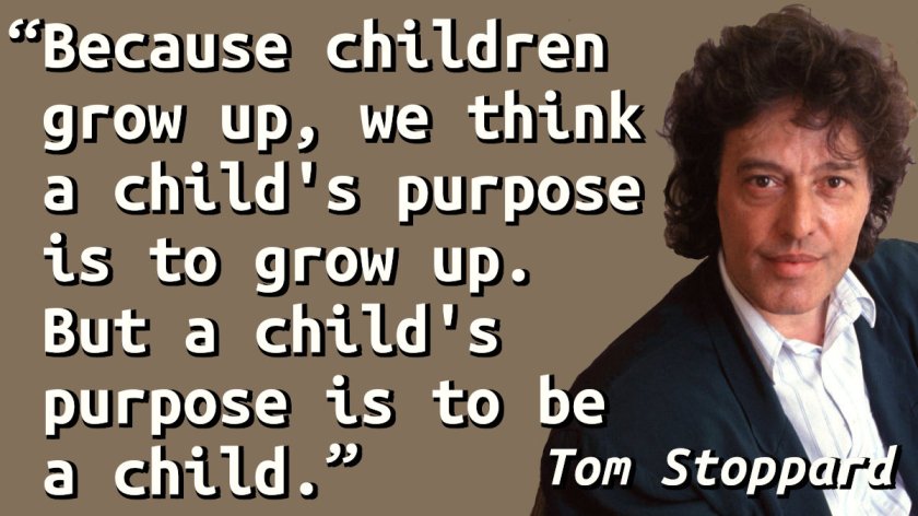 Quote with a picture of Tom Stoppard at the Mostra del Cinema di Venezia in 1990.