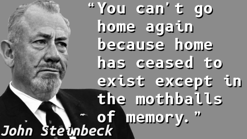 Quotation with a picture of John Steinbeck in 1966.